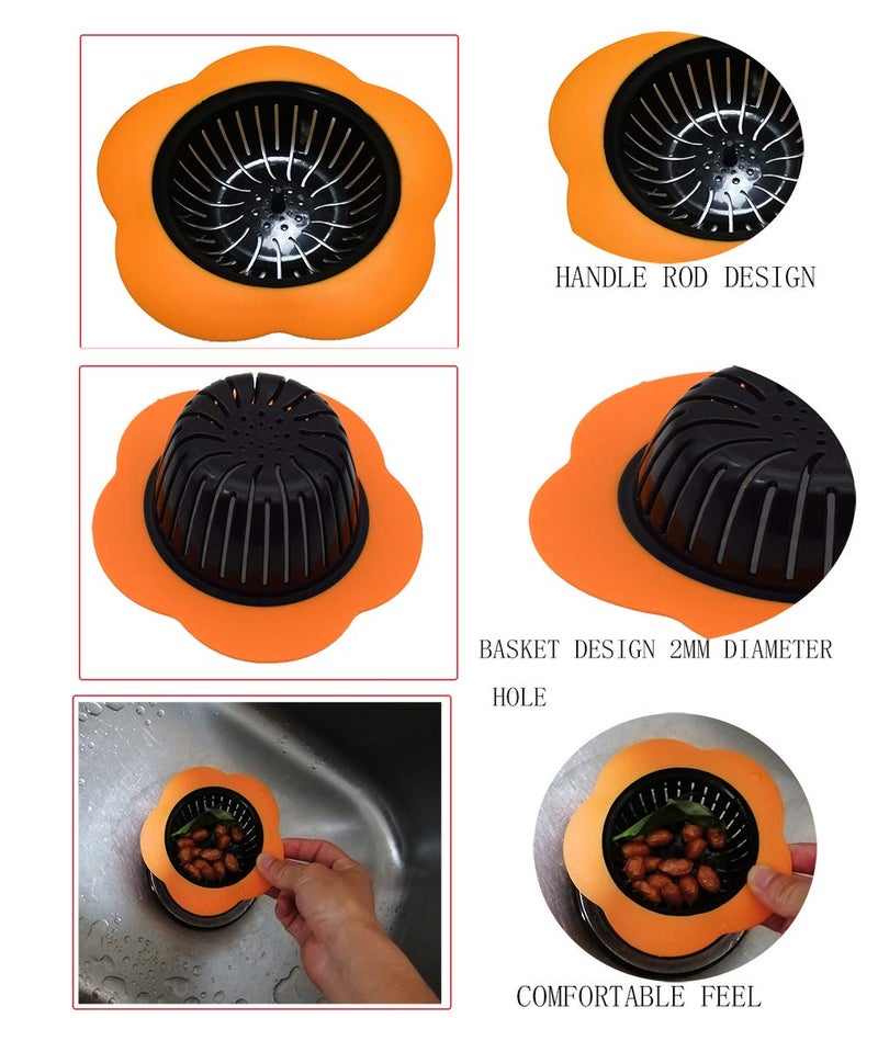 Tmflove Kitchen Sink Strainer 4 Pack, Pouring strainersï¼ŒDrain FilterLarge Wide Rim 4.5" Diameter (4.5" Diameter, 4 Color) - Image 4